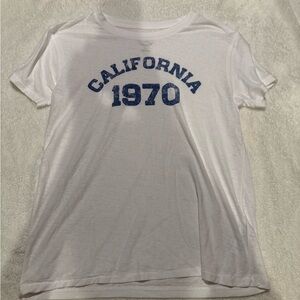 Urban Outfitters White Tee with Blue Graphic